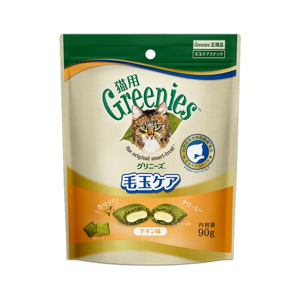 乐天商城 - グリニーズ　猫用　毛玉ケア　チキン味　90g