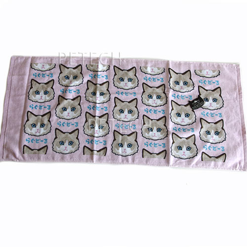 乐天商城 - フェイスタオル らぐどーる にゃんにゃんにゃーるど 約34×75cm 【ネコポス便対応】