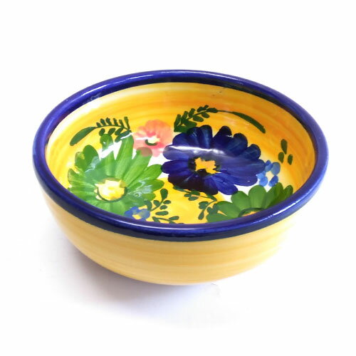 □スペイン陶器□ハエン　丸ボウル G&Bフラワー 6021Nのサムネイル