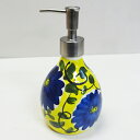 □スペイン陶器□ハエンソープボトルY&Bフラワー 411AA