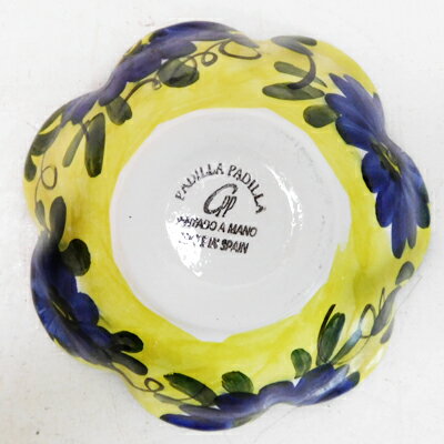 ■スペイン陶器■ハエン　フリル ボウル Y&Bフラワー