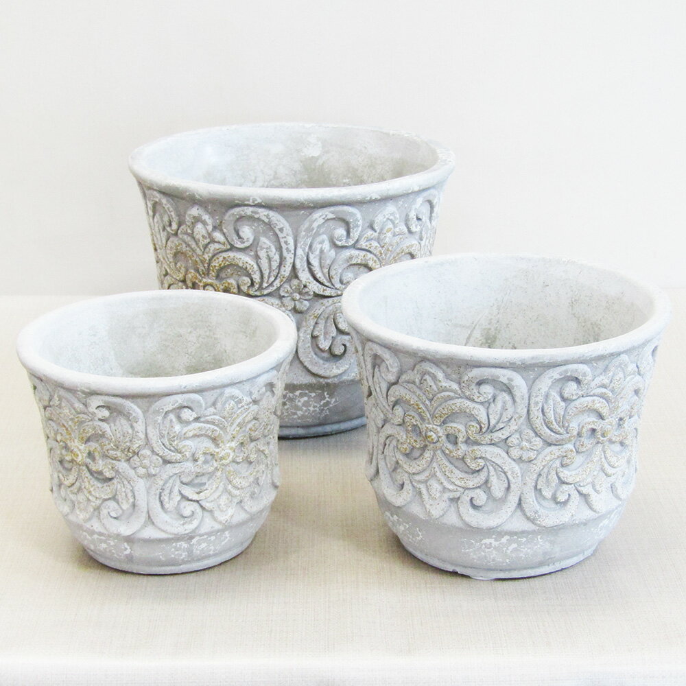 ■鉢プランター■ セメントポットRobe ローブサークルΦ約13．0cm～Φ18．0cm鉢底穴ありグレーS（ER41GY）グレーM（ER42GY）グレーL（ER43GY）のサムネイル