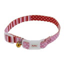 ◇ペティオ CAT COLLAR ボーダードットカラー ピンク W57399