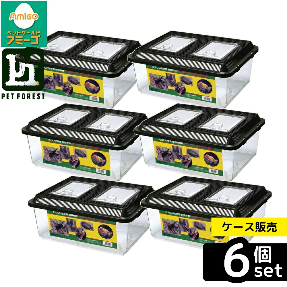 【箱売り 6個セット】◇ミタニ プラケースLL フラット スリットフタ | プラケース 飼育容器 昆虫 虫かご 飼育 水槽 プラスチックケース 特大 フラット 透明 両生類 爬虫類 小動物 金魚 ザリガニ 魚類 アクアリウム メダカ 収納ケース 家庭用 DIY 水草 スリットフタ