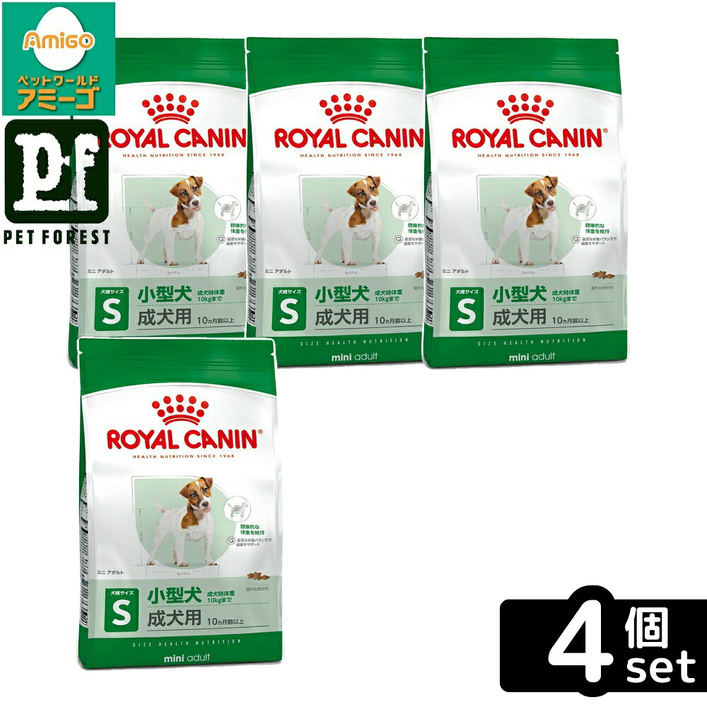 【4個セット】ロイヤルカナン ミニ アダルト(小型犬専用フード 成犬用) 2Kg 犬用 ドライフード【在庫有り】お一人様5点まで