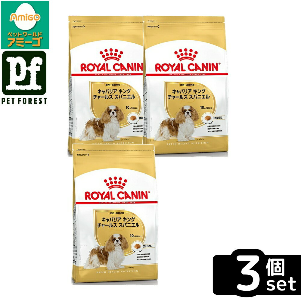 Rakuten - 【3個セット】ロイヤルカナン キャバリア キング チャールズ 専用フード 成犬〜高齢犬用 3kg 犬用 ドライフード【在庫有り】お一人様5点まで