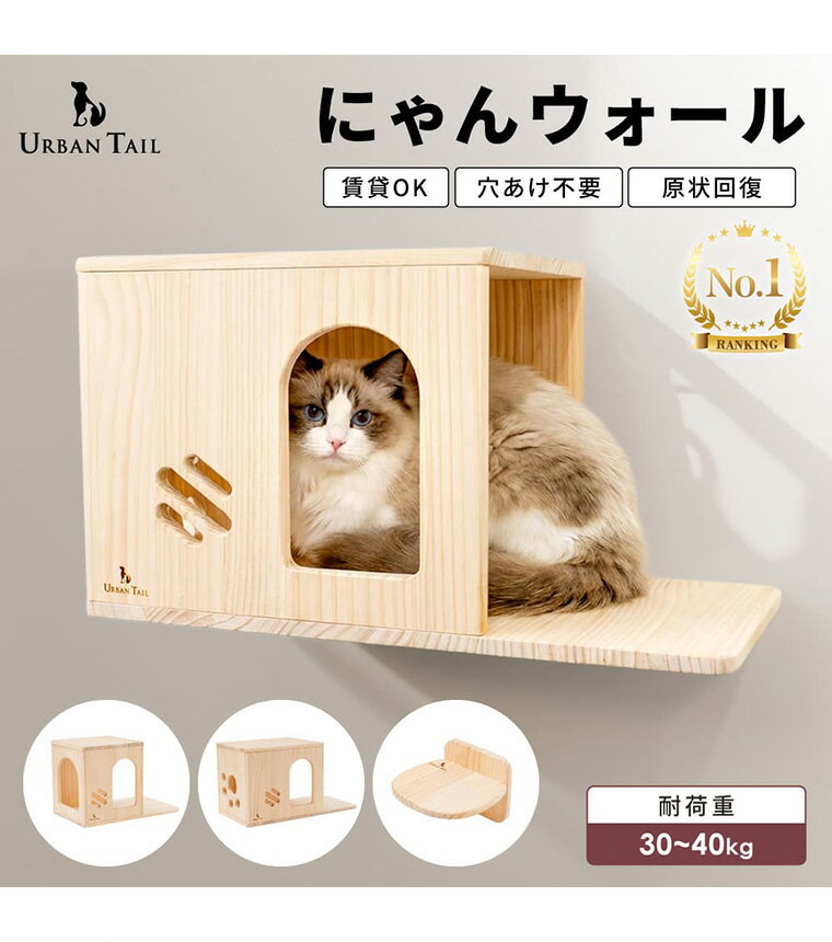 乐天商城 - 【LINE追加で10％OFFクーポン配布！】 キャットウォーク 壁付け 穴あけ不要 壁面用 キャットステップ 省スペース キャットハウス にゃんウォール キャットタワー 猫 室内飼い 運動不足解消 Urban Tail アーバンテイル