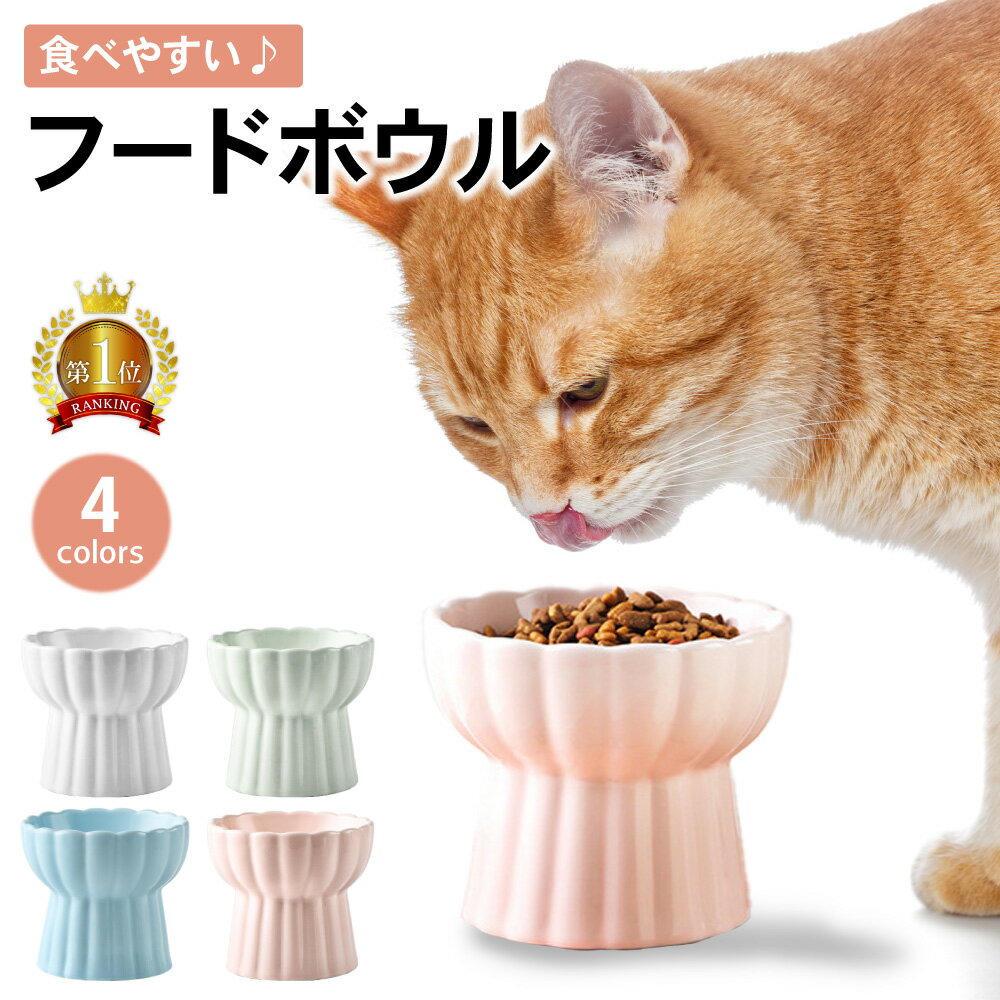 【LINE登録で10%オフクーポン!】猫 フードボウル 犬 餌皿 エサ皿 食器 陶器 餌 エサ 高さがある 食べやすい ペット …