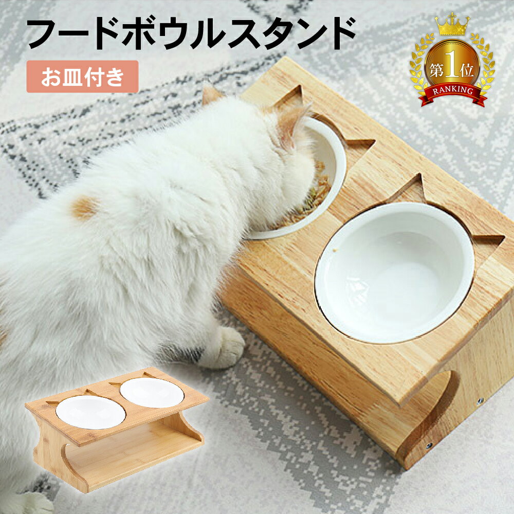 【LINE登録で10%オフクーポン!】フードボウルスタンド エサ皿 2個セット 猫 フードボウル 餌皿 食器 陶器 餌 エサ 傾…