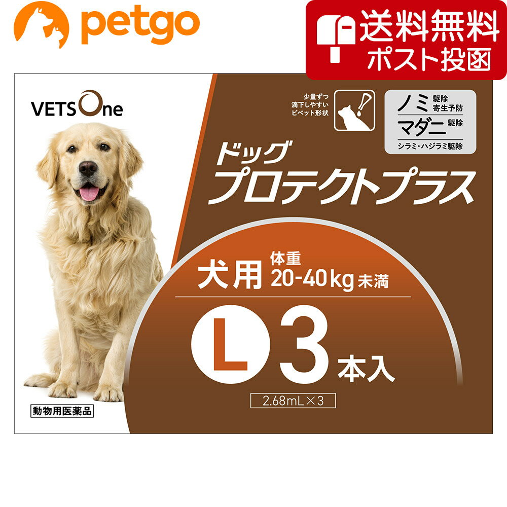 【5%OFFクーポン】【ネコポス(同梱不可)】ベッツワン ドッグプロテクトプラス 犬用 L 20kg〜40kg未満 3本 (動物用医薬品)【あす楽】