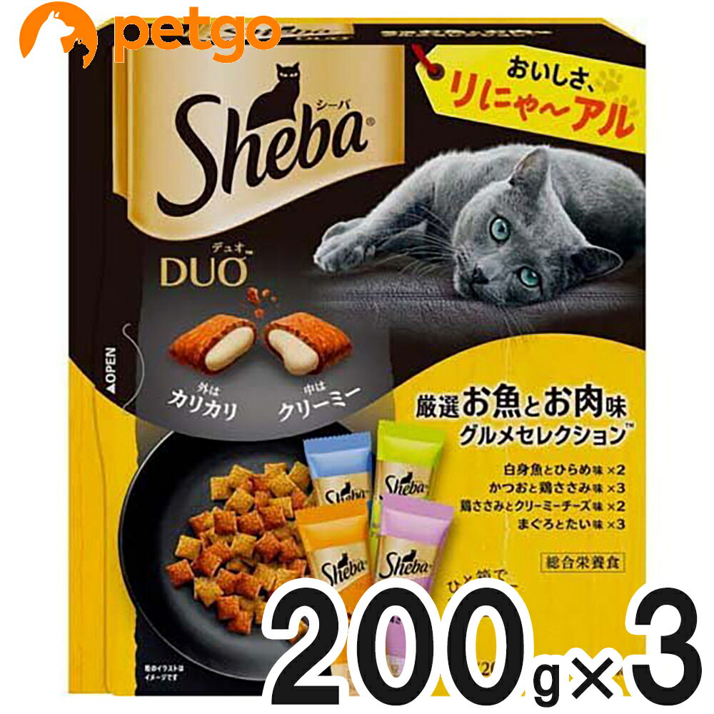 乐天商城 - シーバ デュオ 厳選お魚とお肉味グルメセレクション 200g×3【まとめ買い】