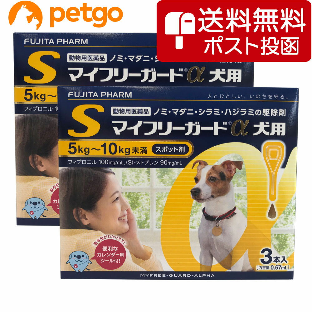 【ネコポス(同梱不可)】【2箱セット】マイフリーガードα 犬用 S 5〜10kg 3本(動物用医薬品)