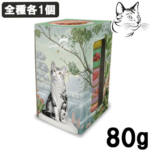 テラフェリス 愛猫用 キャット缶 モノプロテインシリーズ モノアソートボックス 80g 合計5個 ( 全種各1個 ) ( チキン・ターキー・ビーフ・ラビット・サーモン ) 送料無料