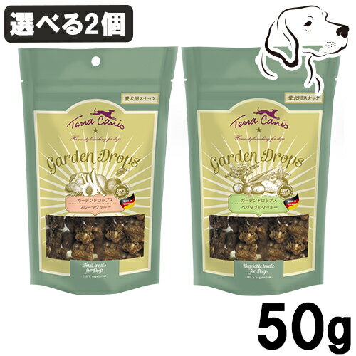 テラカニス 愛犬用 ビーガンクッキー ガーデンドロップス 50g 選べる2個 ( フルーツクッキー・ベジタブルクッキー ) 送料無料のサムネイル