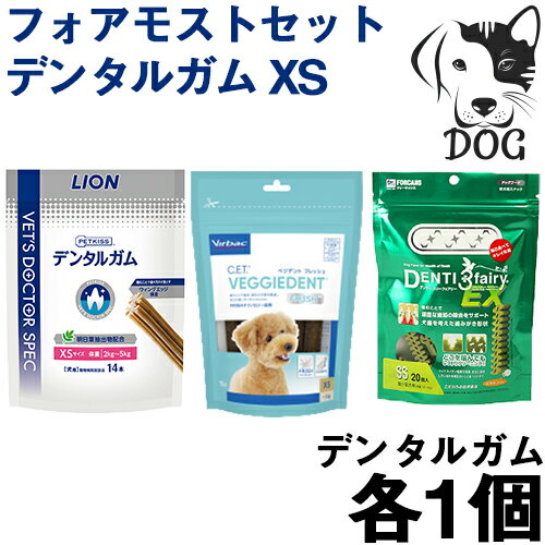 フォアモストデンタルケアセット 犬用デンタルガム XSシリーズ ライオン ビルバック フォーキャンス 各一個 送料無料