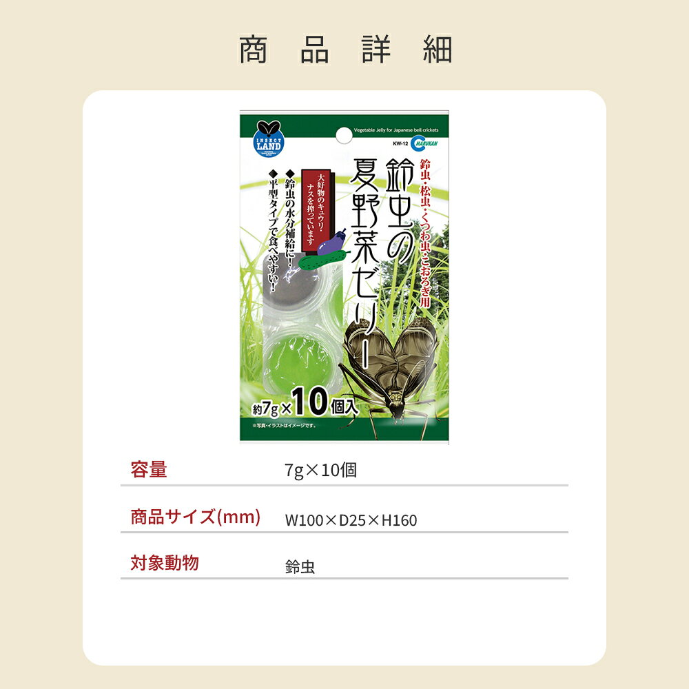 マルカン 鈴虫の夏野菜ゼリー 7g×10個 スズムシのエサ エサ皿付 30g 各2セット