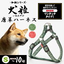 ペティオ 犬雅 唐草ハーネス S グリーン | Petio 犬用ハーネス 胴輪 犬具 お散歩 小型犬 ~10kg 和柄 唐草模様 簡単装着 ワンタッチバックル