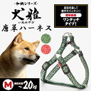 ペティオ 犬雅 唐草ハーネス M グリーン | Petio 犬用ハーネス 胴輪 犬具 お散歩 中型犬 ~20kg 和柄 唐草模様 簡単装着 ワンタッチバックル