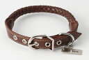 【SS中ポイント10倍!】アドメイト Maniera マニエラ カラー 犬用首輪 M ブラウン 丸首輪 カラー 合皮 合成皮革 中型犬 柴犬 ビーグル等 ?15kg 上品 編み込み加工 強度アップ ネームプレート付 レザー Add.mate