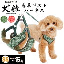 ペティオ 犬雅 唐草ベストハーネス SS グリーン | Petio 犬用ハーネス 胴輪 犬具 お散歩 ミニ犬 超小型犬 ~5kg 和柄 唐草模様 簡単装着 ワンタッチバックル 通気性