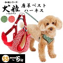 ペティオ 犬雅 唐草ベストハーネス SS レッド | Petio 犬用ハーネス 胴輪 犬具 お散歩 ミニ犬 超小型犬 ~5kg 和柄 唐草模様 簡単装着 ワンタッチバックル 通気性