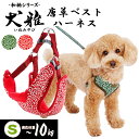 ペティオ 犬雅 唐草ベストハーネス S レッド | Petio 犬用ハーネス 胴輪 犬具 お散歩 小型犬 ~10kg 和柄 唐草模様 簡単装着 ワンタッチバックル 通気性