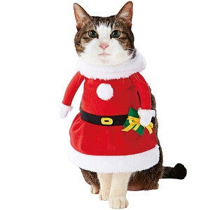 ペティオ クリスマス 猫用変身着ぐるみウェア サンタガール ネコ用 短毛猫・長毛猫 アクセサリー コスプレ Petio