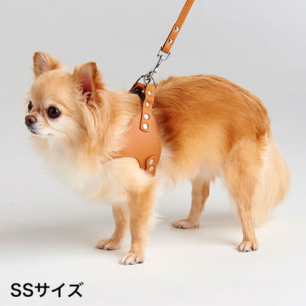 ペティオ Porta ポルタ ソフトレザーベストハーネス SS キャメル 超小型犬 ポメラニアン ミニチュアダ..