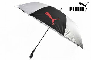 プーマ 長傘 雨傘 日傘 70cm 晴雨兼用 ジャンプ メンズ レディース ブランド PUMA UV シルバーコーティング シルバー × 黒 ブラック レッド ロゴ 大きい ゴルフ スポーツ観戦 男女兼用 紫外線対策 PBP28JP70 【あす楽】