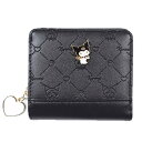 サンリオ クロミ 財布 二つ折り財布 Kuromi ラウンドファスナー キッズ コンパクト ウォレット 黒 ブラック カード入れ 小銭入れ 小学生 中学生 高校...