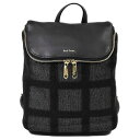 ポールスミス リュック リュックサック バッグ レディース ブランド Paul Smith ニードルチェック 黒 ブラック 女性 婦人 本革 PWR681(4)