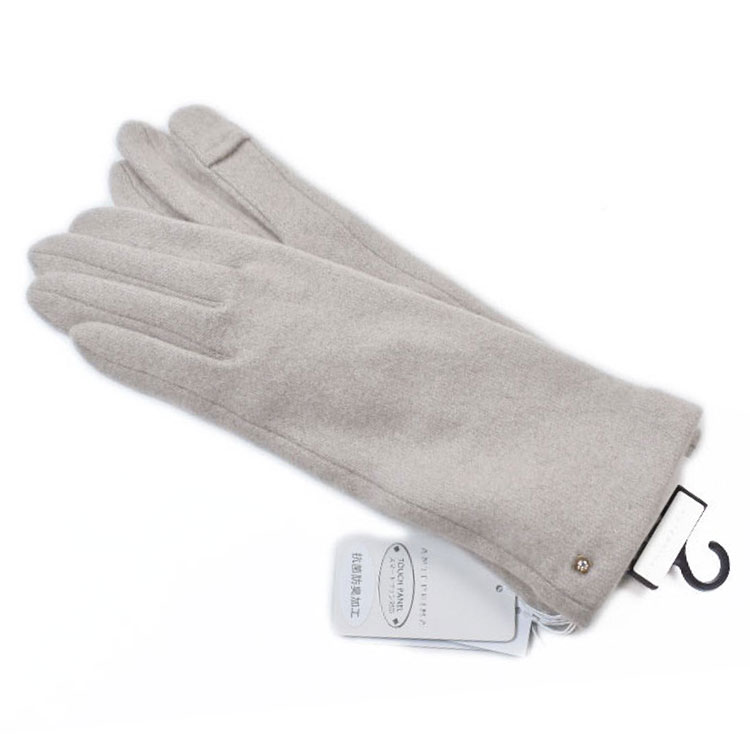 アンテプリマ 手袋 レディース ブランド ANTEPRIMA カシミヤ100 花 フラワー スタッズ スマホ対応 指先スリット ライト ベージュ 21-22cm...