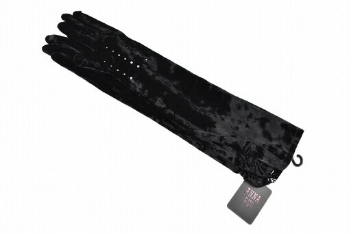 アナスイ ロング 手袋 レディース ブランド ANNA SUI ストレッチ ベロア ラインストーン デザイン 黒 ブラック スマホ対応 21-22cm 女性 婦人 ロンググローブ 防寒 パーティ アナスイ ロング 手袋 レディース ブランド ANNA SUI ストレッチ ベロア ラインストーン デザイン 黒 ブラック スマホ対応 21-22cm 女性 婦人 ロンググローブ 防寒 パーティ