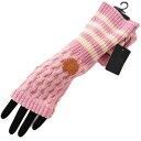 アナスイ 手袋 レディース ブランド ANNA SUI 指なし ニット ハニカム × ボーダー ピンク 白 ホワイト フィンガーレス 女性 婦人 グローブ 防寒...