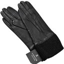 ランバン コレクション 手袋 レディース ブランド LANVIN COLLECTION ラムレザー ラメ入リブ デザイン スマホ対応 黒 ブラック 20cm 2...