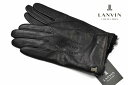 ランバン コレクション 手袋 レディース ブランド LANVIN COLLECTION ラムレザー カシミヤ混 ステッチ × フェイクファー スマホ対応 黒 ブ...