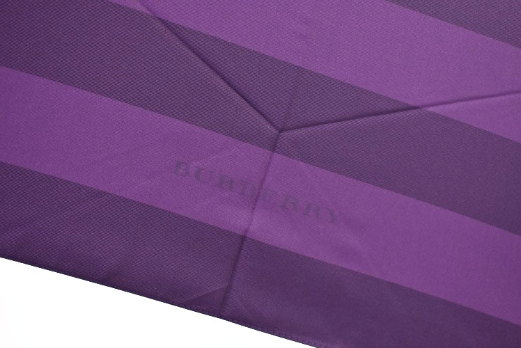 バーバリー 雨傘 折りたたみ 傘 レディース ブランド BURBERRY ボーダー パープル 日本製 55cm 女性 婦人