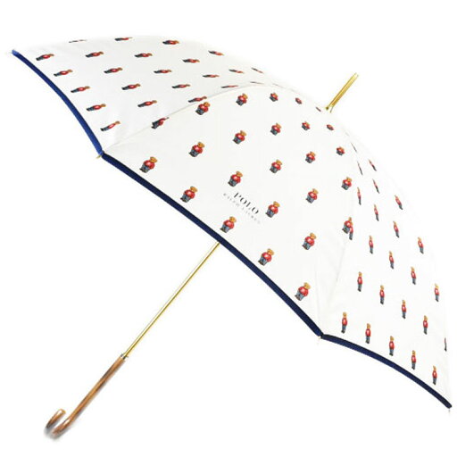 ポロ ラルフローレン 傘 雨傘 長傘 レディース ブランド POLO Ralph Lauren ポロベア プリント 白 × ネイビー ホワイト 60cm 女性 婦人 ポロ ラルフローレン 傘 雨傘 長傘 レディース ブランド POLO Ralph Lauren ポロベア プリント 白 × ネイビー ホワイト 60cm 女性 婦人