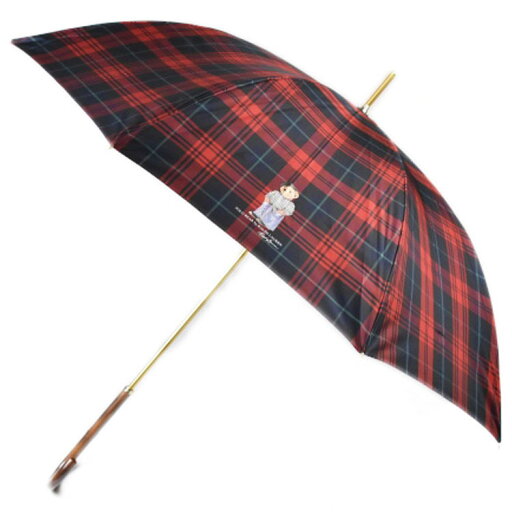 ポロ ラルフローレン 傘 雨傘 長傘 レディース ブランド POLO Ralph Lauren チェック ポロベア プリント 赤 レッド 60cm 女性 婦人 訳あり ポロ ラルフローレン 傘 雨傘 長傘 レディース ブランド POLO Ralph Lauren チェック ポロベア プリント 赤 レッド 60cm 女性 婦人 訳あり