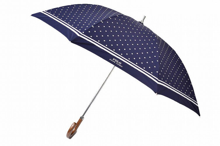 ポロ ラルフローレン 日傘 傘 遮光率99%以上 UV遮蔽率99%以上 レディース ブランド POLO Ralph Lauren ドット ロゴ 紺 白 ネイビー × ホワイト 50cm 女性 婦人 UV 晴雨兼用 遮光 遮熱