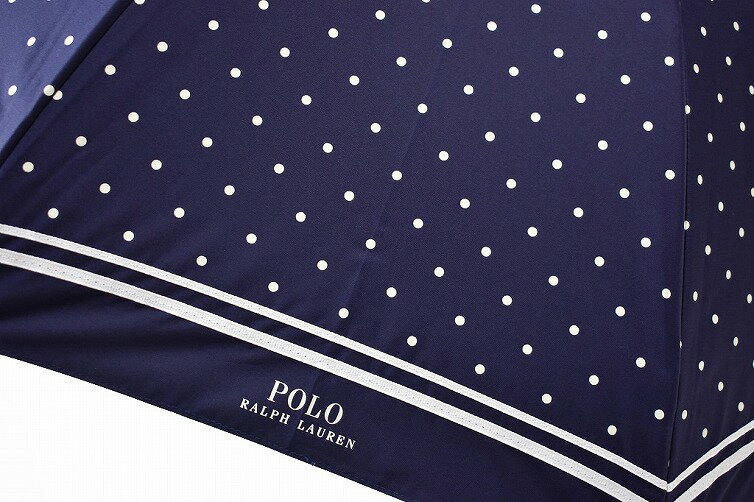 ポロ ラルフローレン 日傘 傘 遮光率99％以上 UV遮蔽率99％以上 レディース ブランド POLO Ralph Lauren ドット ロゴ 紺 白 ネイビー × ホワイト 50cm 女性 婦人 UV 晴雨兼用 遮光 遮熱