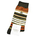 ヴィヴィアン ウエストウッド 靴下 ソックス レディース ブランド Vivienne Westwood カーキ グリーン オレンジ スラブ ボーダー デザイン ...