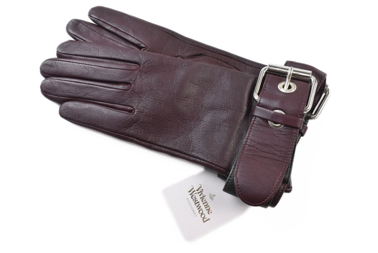 ヴィヴィアン ウエストウッド 手袋 レディース ブランド Vivienne Westwood ラムレザー ベルト 20cm 21cm ボルドー グリーン 女性 婦人