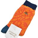 ヴィヴィアン ウエストウッド 靴下 ソックス レディース ブランド Vivienne Westwood レースブロケード デザイン オレンジ 23-24cm 女...