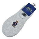 ポロ ラルフローレン 靴下 1足 レディース ブランド POLO Ralph Lauren カバーソックス オーガニックコットン混 ライトグレー ポロベア 刺繍...