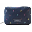 ポールスミス ミニポーチ 化粧ポーチ レディース ブランド Paul Smith ミックスドゥードゥル ハート 猫 ねこ 紺 ネイビー 小さめ 小物入れ 20代...