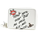 ヴィヴィアン ウエストウッド 財布 コインケース パスケース レディース ブランド Vivienne Westwood ラウンドファスナー KISS ME KITTY 専用箱付 白 ホワイト 定期入れ 小銭入れ ナスカン キーリング付 20代 30代 40代 50代 おしゃれ 女性 婦人 本革 レザー