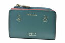 ポールスミス キーケース 4連 コインケース レディース ブランド Paul Smith フラップ L字ファスナー 専用箱付 ミックスドゥードゥル グリーン 女...