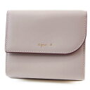 アニエスベー 財布 二つ折り財布 レディース ブランド agnes b. アールデザイン 専用箱付 ライト グレージュ 女性 婦人 本革 革 50代 40代 30代 20代 コンパクト ミニウォレット