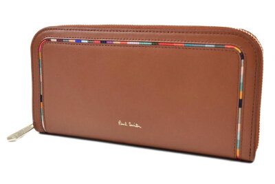 ポールスミス 長財布 財布 ラウンドファスナ― レディース ブランド Paul Smith スワールインセット 茶 タン ブラウン 専用箱付 女性 婦人 本革 さいふ サイフ お財布 革 60代 50代 40代 30代 20代 使いやすい プレゼント ギフト 人気 ハイブランド BPW286